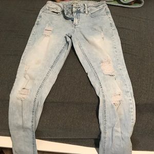 distressed light jeans